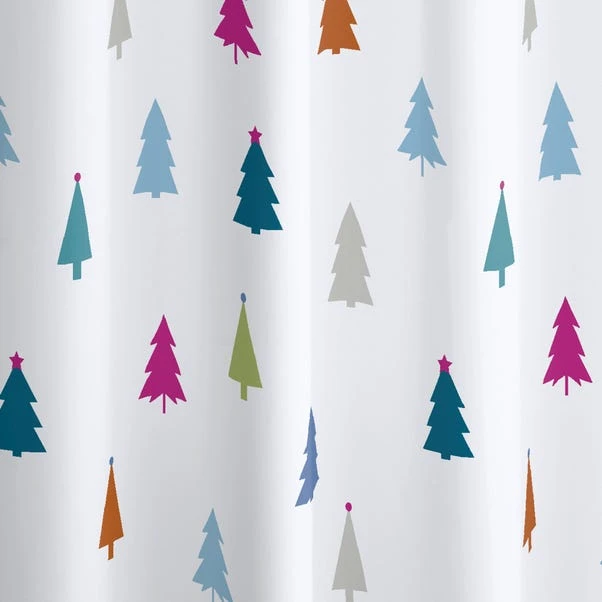 Catherine Lansfield Christmas Trees Shower Curtain 2 Catherine Lansfield Christmas Trees Shower Curtain - Image 2
