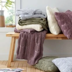 Chunky Marl Knit Throw 130cm X 170cm 32 Chunky Marl Knit Throw 130cm X 170cm -Catherine Lansfield 30966073 alt08