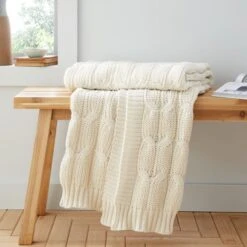 Chunky Marl Knit Throw 130cm X 170cm