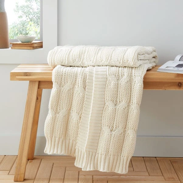 Chunky Marl Knit Throw 130cm X 170cm 1 Chunky Marl Knit Throw 130cm X 170cm