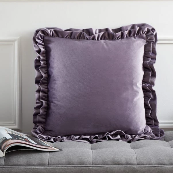 Catherine Lansfield So Soft Velvet Touch Double Frill Square Cushion 19 Catherine Lansfield So Soft Velvet Touch Double Frill Square Cushion - Image 19