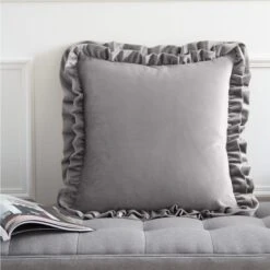 Catherine Lansfield So Soft Velvet Touch Double Frill Square Cushion 32 Catherine Lansfield So Soft Velvet Touch Double Frill Square Cushion -Catherine Lansfield 30969797