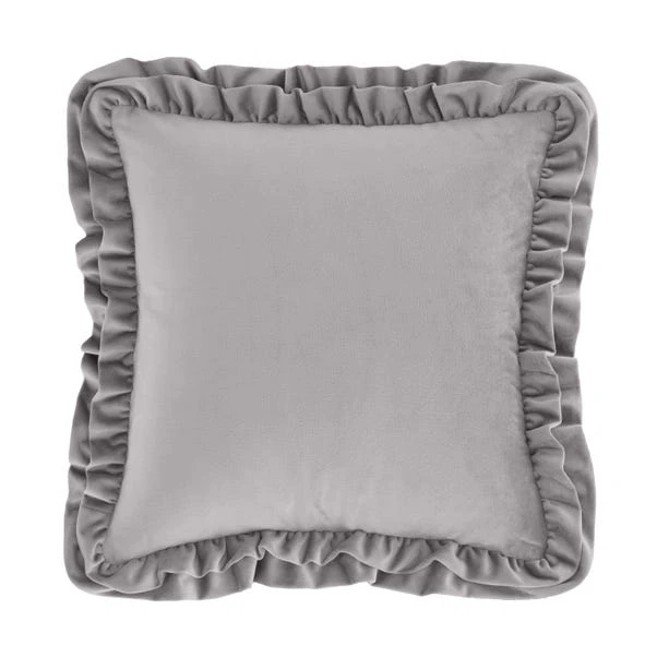 Catherine Lansfield So Soft Velvet Touch Double Frill Square Cushion 15 Catherine Lansfield So Soft Velvet Touch Double Frill Square Cushion - Image 15