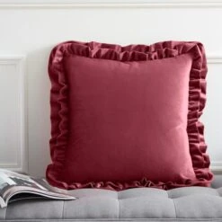 Catherine Lansfield So Soft Velvet Touch Double Frill Square Cushion 26 Catherine Lansfield So Soft Velvet Touch Double Frill Square Cushion -Catherine Lansfield 30969801