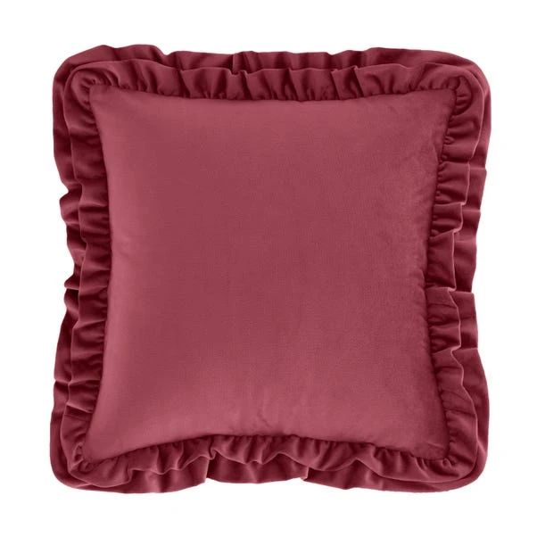 Catherine Lansfield So Soft Velvet Touch Double Frill Square Cushion 9 Catherine Lansfield So Soft Velvet Touch Double Frill Square Cushion - Image 9