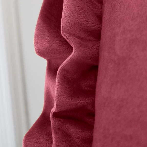 Catherine Lansfield So Soft Velvet Touch Double Frill Square Cushion 10 Catherine Lansfield So Soft Velvet Touch Double Frill Square Cushion - Image 10
