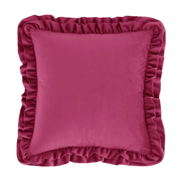 Catherine Lansfield So Soft Velvet Touch Double Frill Square Cushion 3 Catherine Lansfield So Soft Velvet Touch Double Frill Square Cushion - Image 3