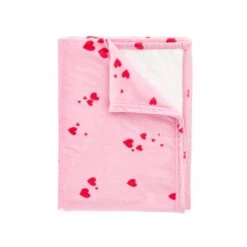 Catherine Lansfield Hearts Pink Fleece Throw 200cm X 240cm -Catherine Lansfield 30976432 alt04