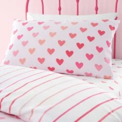 Catherine Lansfield Set Of 2 Hearts And Stripes Reversible Duvet Cover And Pillowcase Sets 15 Catherine Lansfield Set Of 2 Hearts And Stripes Reversible Duvet Cover And Pillowcase Sets -Catherine Lansfield 30977399 alt03