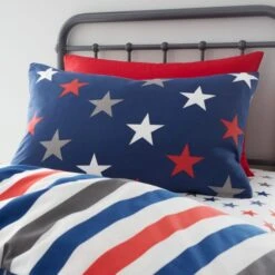 Catherine Lansfield Set Of 2 Stripes And Stars Duvet Cover & Pillowcase Sets 19 Catherine Lansfield Set Of 2 Stripes And Stars Duvet Cover & Pillowcase Sets -Catherine Lansfield 30977403 alt01