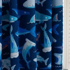 Catherine Lansfield Jawsome Shark Blackout Eyelet Curtains 8 Catherine Lansfield Jawsome Shark Blackout Eyelet Curtains -Catherine Lansfield 30977413 alt02
