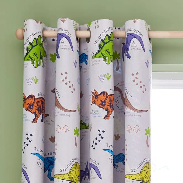 Catherine Lansfield Prehistoric Dinosaurs Blackout Eyelet Curtains 1 Catherine Lansfield Prehistoric Dinosaurs Blackout Eyelet Curtains