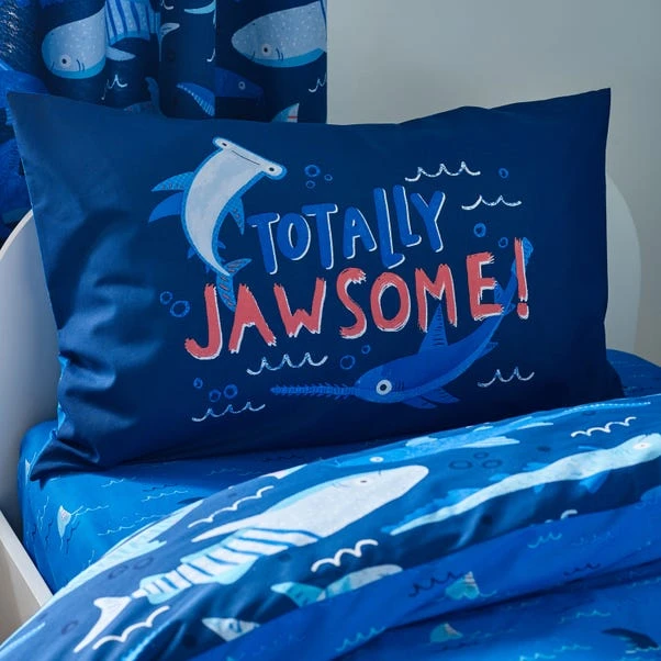 Catherine Lansfield Jawsome Shark Polycotton Duvet Cover & Pillowcase Set 2 Catherine Lansfield Jawsome Shark Polycotton Duvet Cover & Pillowcase Set - Image 2