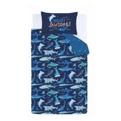 Catherine Lansfield Jawsome Shark Polycotton Duvet Cover & Pillowcase Set 16 Catherine Lansfield Jawsome Shark Polycotton Duvet Cover & Pillowcase Set -Catherine Lansfield 30977433 alt05