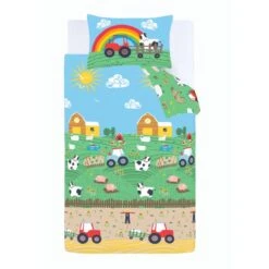 Catherine Lansfield Farmyard Animals Blue Reversible Duvet Cover And Pillowcase Set 22 Catherine Lansfield Farmyard Animals Blue Reversible Duvet Cover And Pillowcase Set -Catherine Lansfield 30977452 alt05