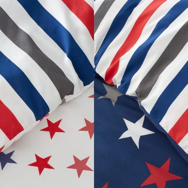 Catherine Lansfield Set Of 2 Stripes And Stars Duvet Cover & Pillowcase Sets 4 Catherine Lansfield Set Of 2 Stripes And Stars Duvet Cover & Pillowcase Sets - Image 4