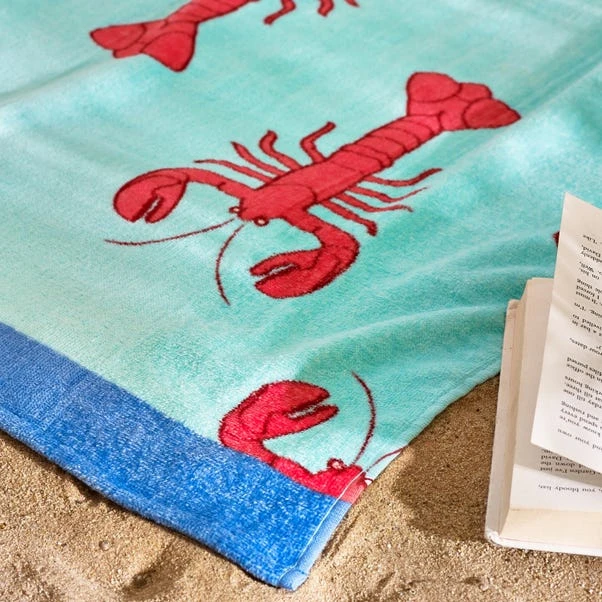 Catherine Lansfield Lobster Beach Towel 2 Catherine Lansfield Lobster Beach Towel - Image 2