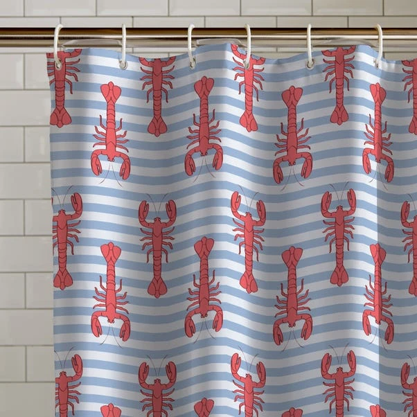 Catherine Lansfield Lobster Shower Curtain 2 Catherine Lansfield Lobster Shower Curtain - Image 2
