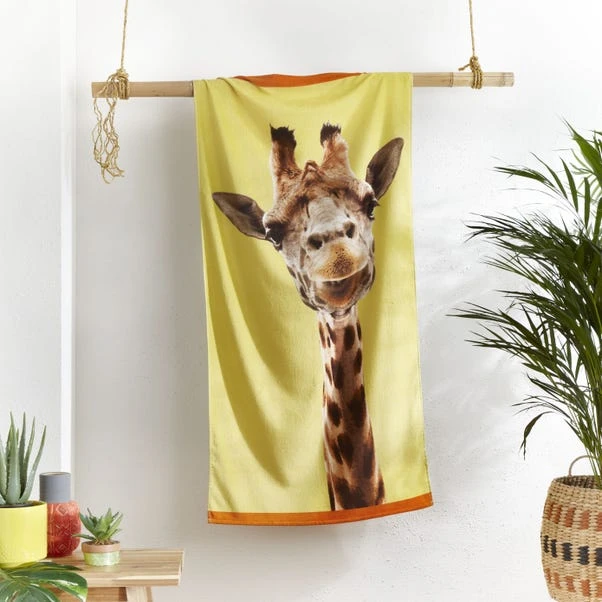 Catherine Lansfield Giraffe Beach Towel 1 Catherine Lansfield Giraffe Beach Towel
