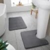 Catherine Lansfield Anti Bacterial Memory Foam Bath Mat And Pedestal Mat