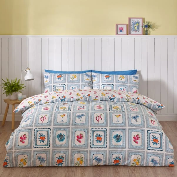 Catherine Lansfield Riviera Tiles Reversible Duvet Cover & Pillowcase Set 7 Catherine Lansfield Riviera Tiles Reversible Duvet Cover & Pillowcase Set - Image 7