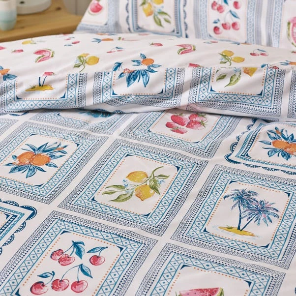 Catherine Lansfield Riviera Tiles Reversible Duvet Cover & Pillowcase Set 10 Catherine Lansfield Riviera Tiles Reversible Duvet Cover & Pillowcase Set - Image 10