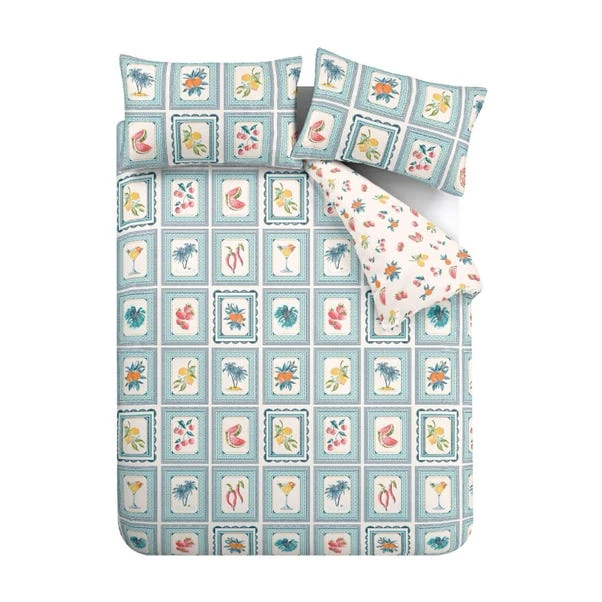 Catherine Lansfield Riviera Tiles Reversible Duvet Cover & Pillowcase Set 11 Catherine Lansfield Riviera Tiles Reversible Duvet Cover & Pillowcase Set - Image 11