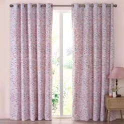 Catherine Lansfield Tilly Floral Reversible Eyelet Curtains -Catherine Lansfield 30983005 alt03