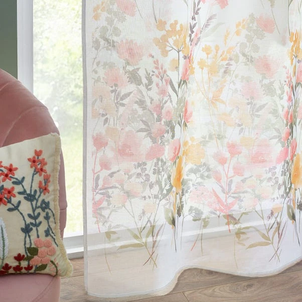 Catherine Lansfield Countryside Floral Slot Top Voile Panel 4 Catherine Lansfield Countryside Floral Slot Top Voile Panel - Image 4