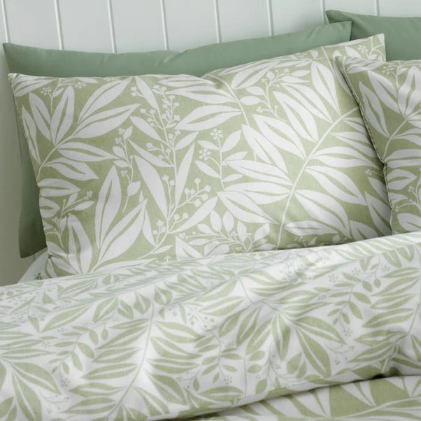 Catherine Lansfield Sorrel Leaves Reversible Duvet Cover & Pillowcase Set 10 Catherine Lansfield Sorrel Leaves Reversible Duvet Cover & Pillowcase Set - Image 10