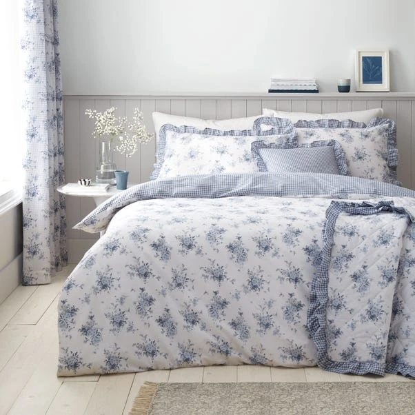 Catherine Lansfield Lucie Floral Reversible Duvet Cover & Pillowcase Set 1 Catherine Lansfield Lucie Floral Reversible Duvet Cover & Pillowcase Set