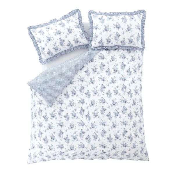 Catherine Lansfield Lucie Floral Reversible Duvet Cover & Pillowcase Set 6 Catherine Lansfield Lucie Floral Reversible Duvet Cover & Pillowcase Set - Image 6